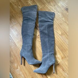 Joes Jeans Thigh High Grey Suede Boot Size 6